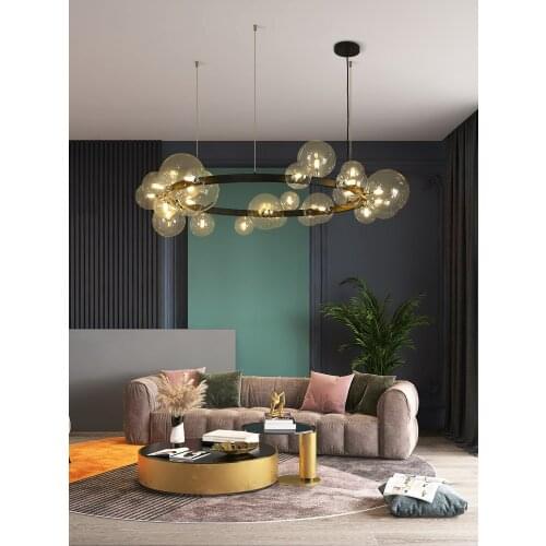 Modern Minimalist Led Living Room Chandelier Creative Shopping Mall Nordic Clothing Store Bulb Bedroom Restaurant Model Room