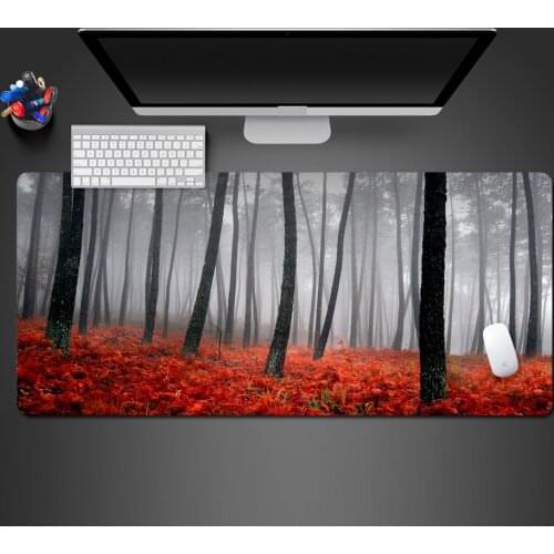 Modern Abstract Red Forest Mouse Pad Unique Style Creative Game Mouse Pad High Quality Rubber Lock Pad Cool Christmas gifts