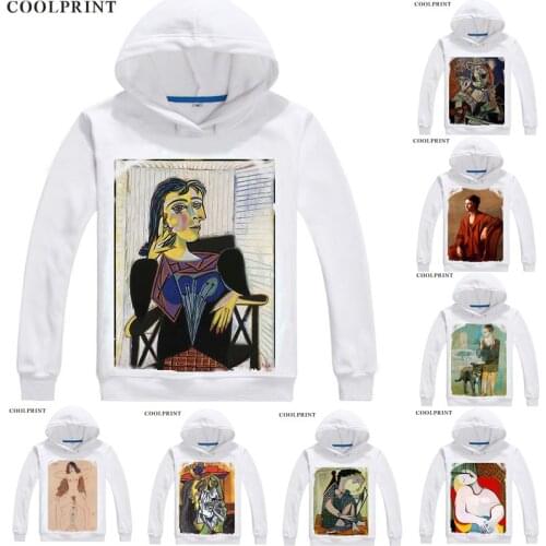 Pablo Picasso Hoodies Hooded Hoodie Oil Painting The Mackerel A Rooster Dove of Peace The Absinthe Drinker Cosplay Sweatshirts