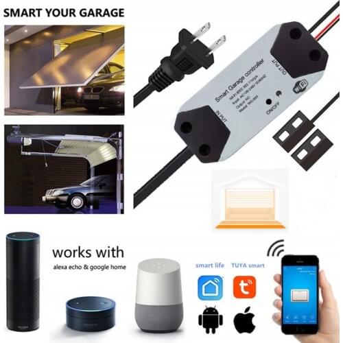 WiFi Switch Smart Garage Door Opener Controller Work With Alexa Echo Google Home SmartLife/Tuya APP Control No Hub Require