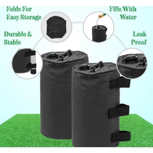 Canopy Water Weight Bag Leg Weights 4pcs Black Oxford Cloth Multifunction Umbrella Base Water Bag for Pop Up Canopy,Tent, Gazebo