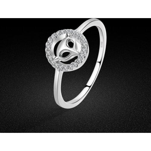 Summer Novel Womens 100% 925 Silver Ring Animal Fox Design AAA Cubic Zircon Inlaid Ring Fine Jewelry Wedding Ring With Gift Box