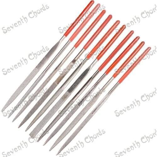 1set guitar DIY repair tool files,Precision Needle Hand Files For guitar Bridge Nut/Saddle,10 different shapes