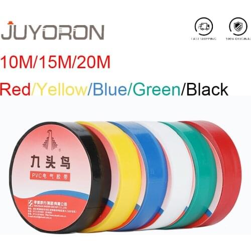 1Pcs PVC Electrical Tape Waterproof Insulation Colorful Tape Black Yellow Green Red Blue Flame Retardant Lead-free Tape