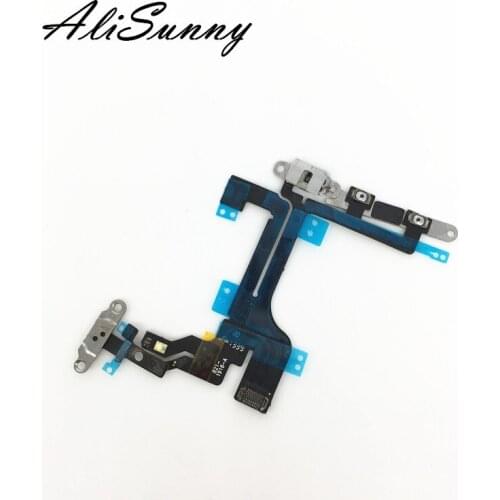 AliSunny 10pcs Power Flex Cable for iPhone 5C Volume Mute Button Metal Bracket