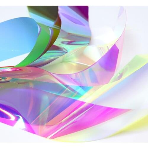 10pcs Iridescent Aurora Cellophane Resin Jewelry Rainbow Laser Film Craft Epoxy Resin Silicone Mold Fillings Nail Foils Stickers
