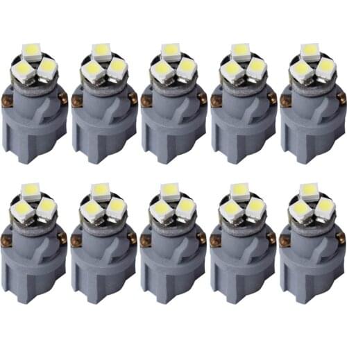 10PCS T6.5 LED Lamps 12mm Max diameter 3SMD 3 LED Car Board Instrument Panel Bulb Auto Dashboard Warming Indicator Wedge Light