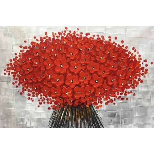 100%Hand Painted Abstract Canvas Painting Thick Oil Solid Flower Oil Painting Wall Art Picture Painting for Home Decor