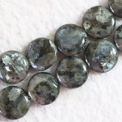 Natural labradorite stone 12mm 14mm 16mm 20mm coin button wholesale price loose beads hot sale diy jewelry making 15 inch B773