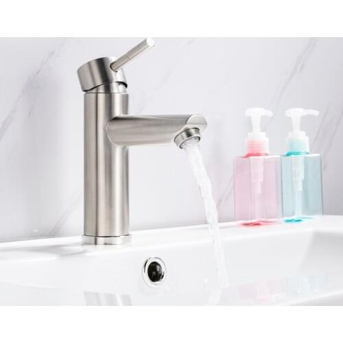 2021 Elyn faucet Stainless Steel Paint Faucet Bathroom Basin Faucets Blacked Hot Cold Mixer Tap Single Hole