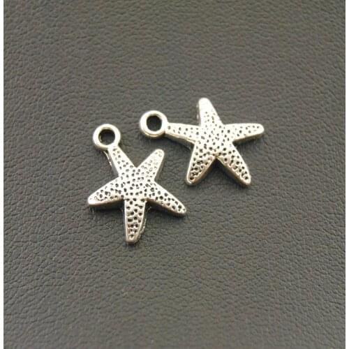 30pcs Silver Color Starfish Charm DIY Metal Bracelet Necklace Jewelry Findings A1099