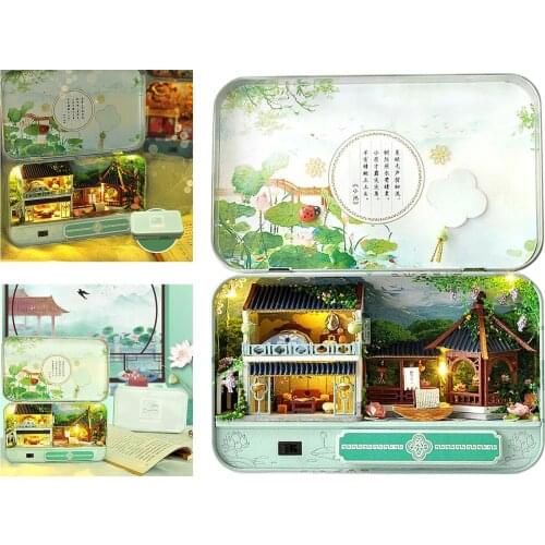 3D LED Themed Box Theatre Dollhouse Handicraft Summer Chinese Doll House