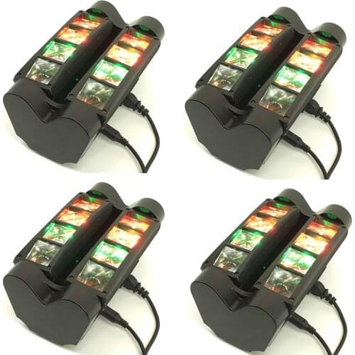 4pcs/lot High quality 8X10W Mini LED Spider Light RGBW Beam Lights DMX512/ATUO/Sound Control LED stage effect lights Home party