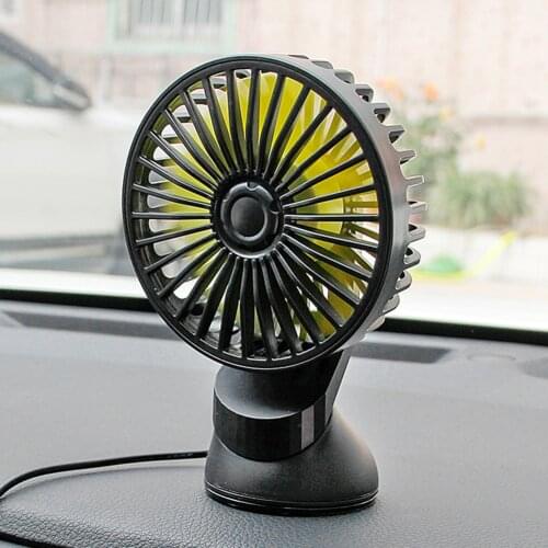 Car Fan Air Cooling Fan Conditioning with Suction Cup USB Powered 3-Speed Dashboard Windshield Desk Fan for Vehicle Home Office
