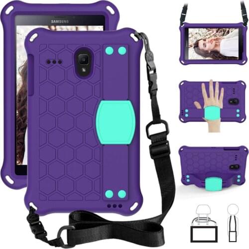 Shoulder Strap Tablet Case For Samsung Tab A 8.0 T380 T385 T387 T377 Cover Shockproof Armor Rugged Duty Tablet Stand Case