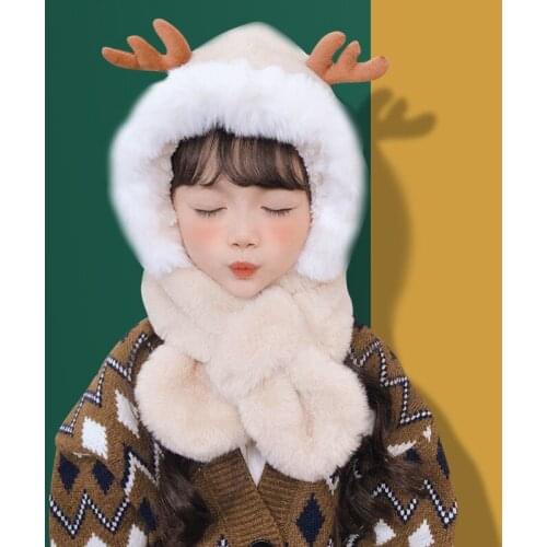 Baby Winter Hat Warm Windproof Hats Baby Plus Velvet Cute Antler Christmas Hat Baby Stuff Accessories Plush Cap Hats Cotton