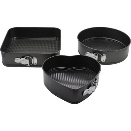 Square Heart-shaped Round Non-stick Live Bottom Buckle Cake Mould Square Heart Round 3-Piece Cake Mould Live Bottom Honeycomb