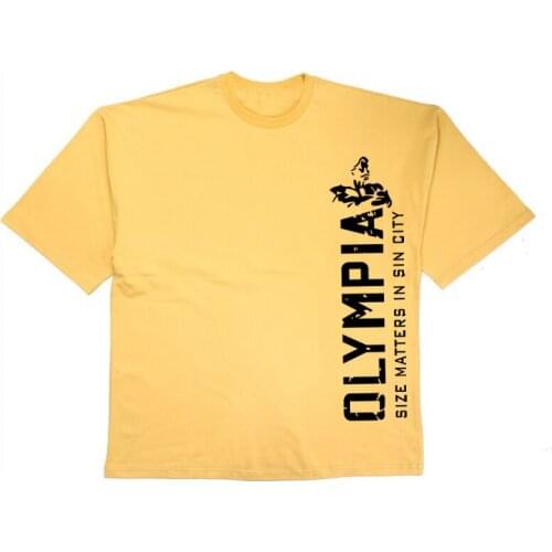 Casual Men T shirt Oversized Solid Color Gym Clothing Bodybuilding Fitness Loose Sportswear T-shirt Streetwear Fashion Tshirt