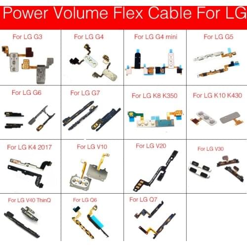 Volume&Power Side Button Flex Cable For LG G3 G4 G5 G6 G7 G8s K8 K350 K10 K430 K4 2017 V10 V20 V30 V40 ThinQ Q6 Q7 Repair Parts