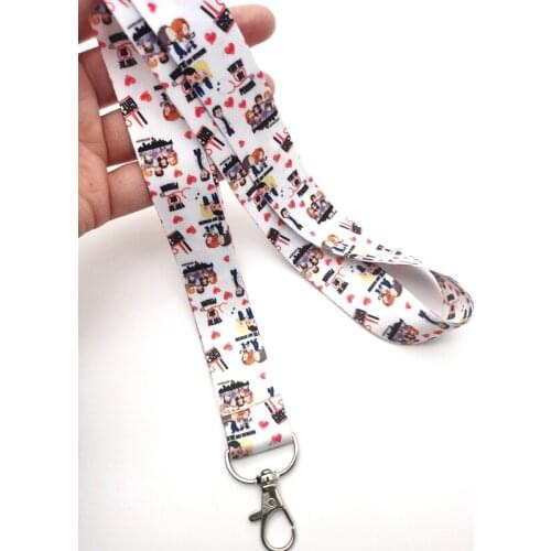 Hot Sale! Greys Anatomy Doctors nurse Lanyard Neck Strap Card Bus ID Holders With Key Chain