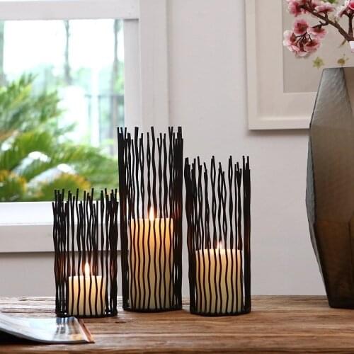 HLPKC Decorative Black Candlesticks