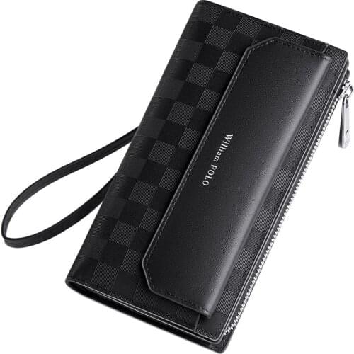 Клатч мужской Genuine Leather Wallet Men many Card Holder Purse Luxury Wallet Designer кошелек кожа Porte Feuille Hommes 2020