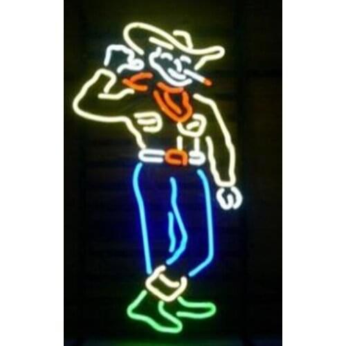 Las Vegas Cowboy Neon Sign Handmade Pub Beer Bar KTV Store Motel Window Art Gift Show Home Decoration Display Neon Signs 10"X17"