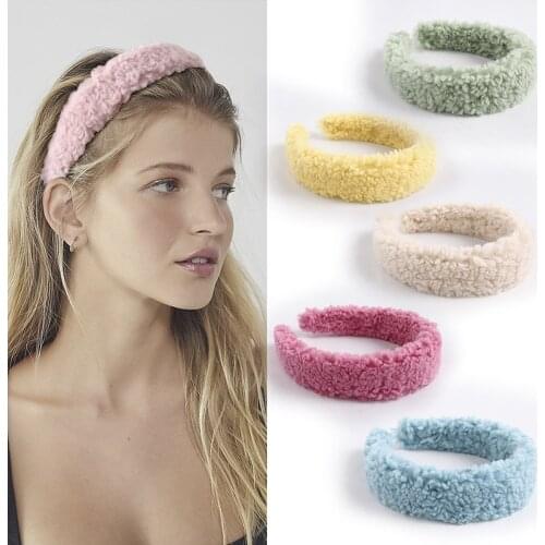 Fashion Faux Fur Headband For Women Thicken Plush Wide Hair Hoop Autumn Winter Warm Hair Bands For Girls New Hair Accessories