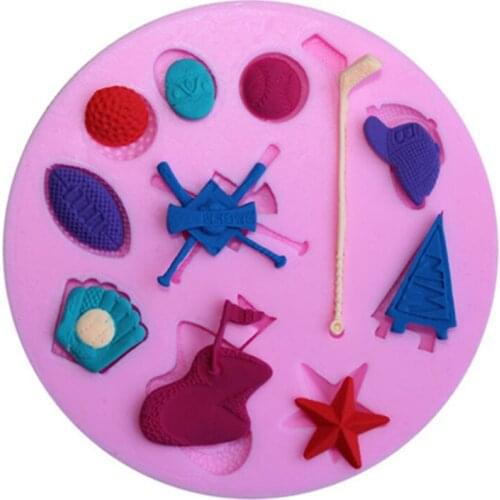 Fashion Silicone Cake Mold, Jelly, Chocolate, Candy, Soap Golf Sport Series Shape For Cake Decorating E671