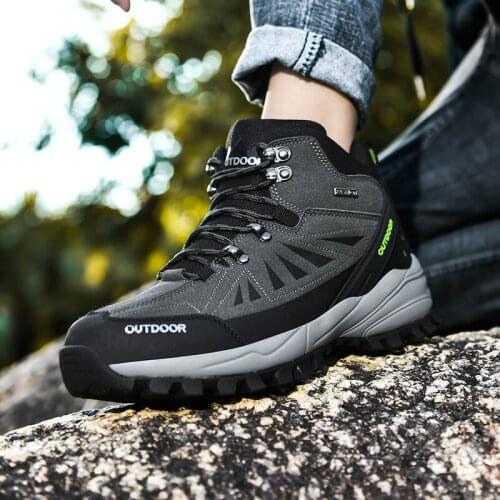Mens Winter Snow Boots 2020 Outdoor Hiking Ankle Boots Comfortable Warm Work Casaul Shoes Male Non-slip Rubber Climbing Sneaker