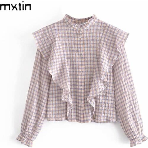 Mxtin Women's Plaid Shirts