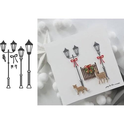 Street lamp set metal cutting dies cut die mold for diy scrapbooking cards making paper crafts knife mould new 2020 diecuts