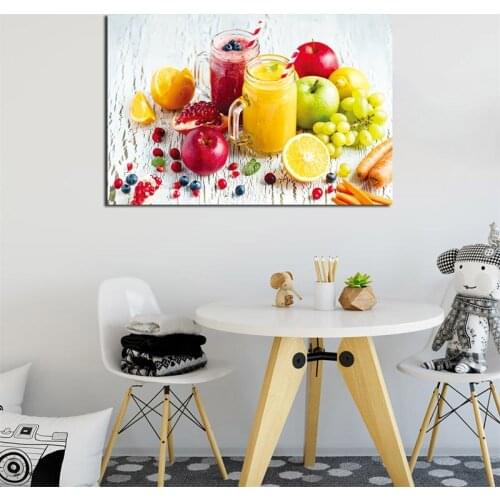 Berry Vegetables Fresh Juices Wall Art Canvas Poster And Print Canvas Painting Oil Decorative Picture Bedroom Kitchen Home Decor