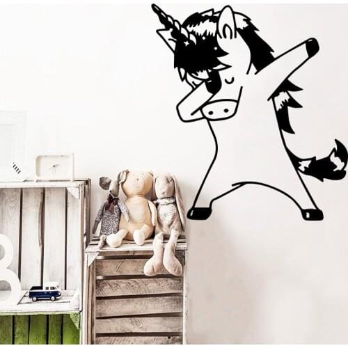 New Unicorn Animals Babys Room Wall Sticker Vinyl Waterproof Wall Art Decal For Kids Rooms Wallpaper
