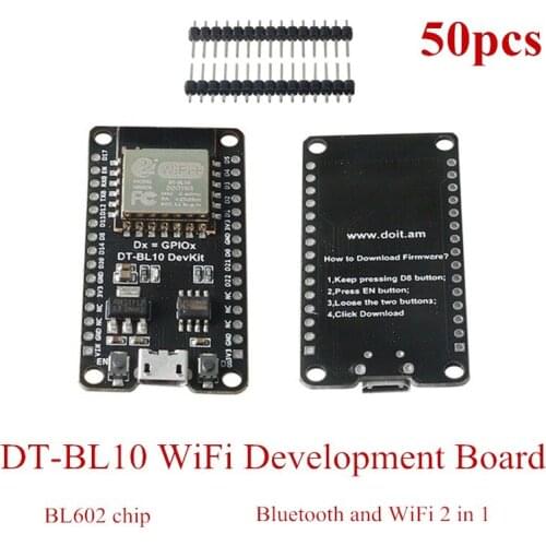 50pcs/lot DT-BL10 WiFi Development Board using BL602 IoT SDK RISC-V WiFi & Bluetooth 5.0 BLE SoC 2 in 1 Bluetooth and WiFi