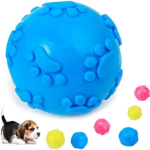 Rubber Voice Hollow Footprint Pet Ball Interactive Dog Toy Dog Play Ball Training Sport Funny Sounds Puppy Chew Toys Pet Toys
