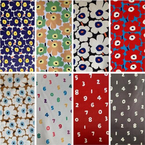Nordic Flower Arabic Numerals Patchwork PVC Acrylic Polyester Composite Waterproof Oxford Fabric Cloth DIY Tablecloth 145cm*91cm