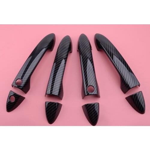 Carbon Fiber Style Exterior Door Handle Moulding Covers Trims Fit For Honda Accord 2013 2014 2015 2016 2017 Car Styling
