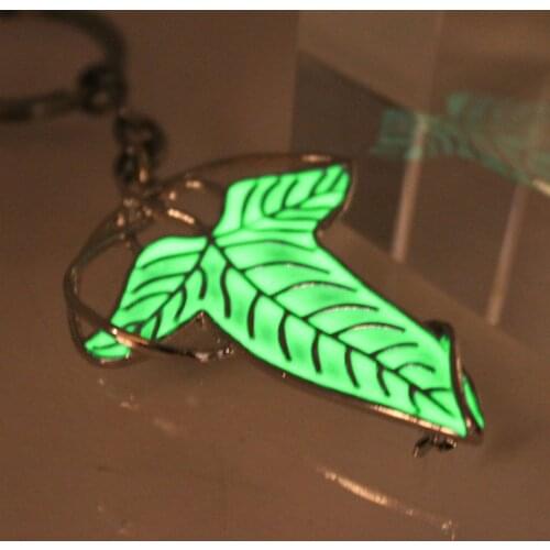 The Elven brooch Elf leaf brooch Pendants keychain GLOW in the DARK The Hobbit amulet gift