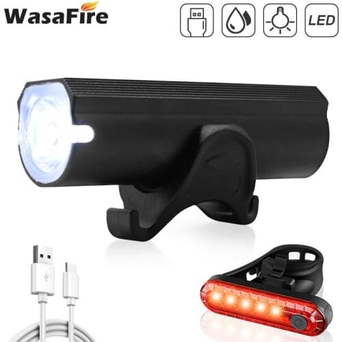 WasaFire USB Rechargeable Bicycle Light LED 1000 Lumens Bike Front Rear Lights IP65 Waterproof MTB Cycling Headlight + Taillight