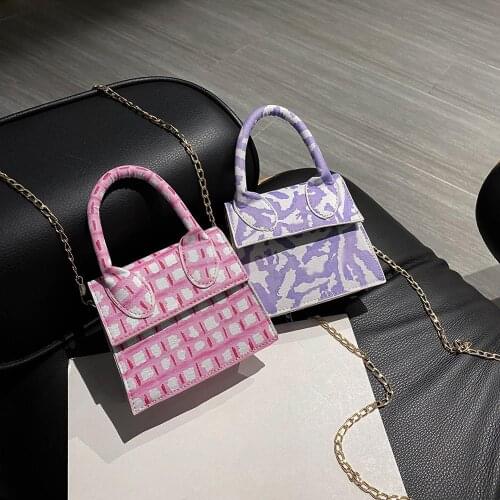Women Mini Tote Bag 2020 New Spring Pattern Flip Messenger Crossbody Bag Female Simple Shoulder Bag Small Square Lady Handbag