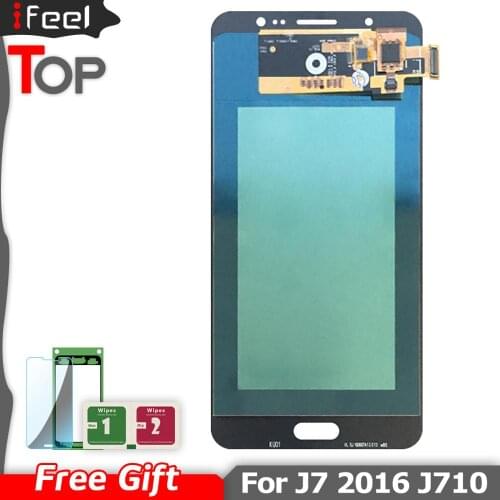 Amoled J710 LCD Display For Samsung Galaxy J7 2016 J710 J710F J710M J710G LCD Display + Touch Screen Digitizer Replacement