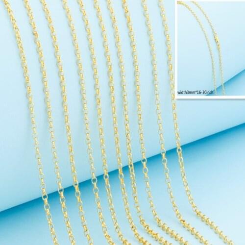 10PCS Y Gold Color Chain Necklace With Lobster Clasps Set Fashion Cross Stylish Unisex Chains Jewelry 2MM