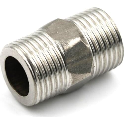1 PC NPT-NPT 1/2" Male X 1/2" Male Hex Nipple Stainless Steel 304 Threaded Pipe Fitting