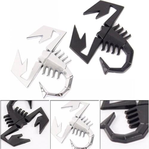 1PC Mini 3D Metal Scorpion Shape Emblem Badge Sticker For Car Door Fender Trunk Rear Body Scratch Decorative Front Cover Sticker