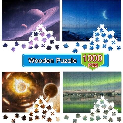 1000 Pieces Wooden Puzzle Jigsaw Montessori birthday present Starry sky Puzzles Educational Toys 1000 Pieces Puzzle Toys