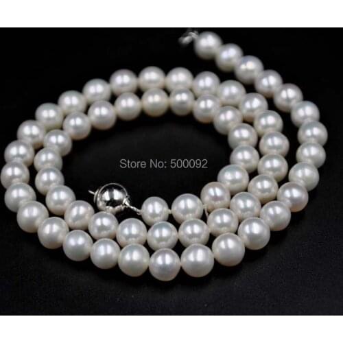 17" Stunning 6-7mm near round potato cultured freshwater pearl necklace