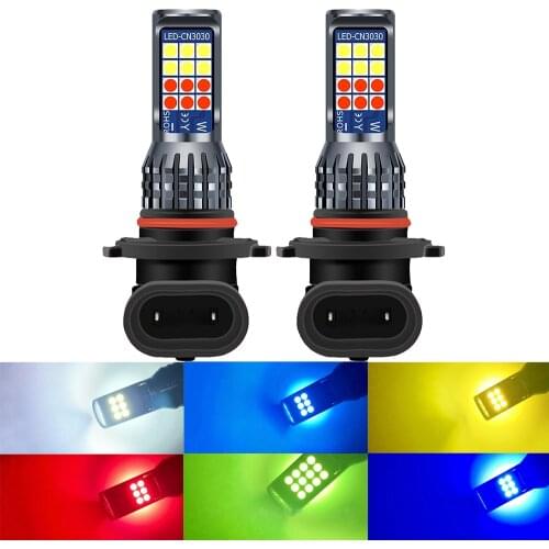 2x H8 H11 Led 2 Colors HB4 HB3 H16 Fog Lights Bulb 3030 1800LM 3000K 6000K 8000K White Car Driving Running Lamp Auto Light 12V