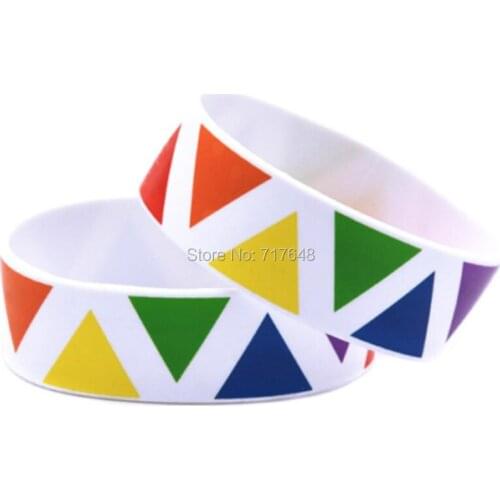 300pcs Gay Pride Rainbow Colored wristband silicone bracelets free shipping by FEDEX A