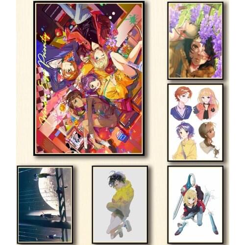 51 Designs Anime WONDER EGG PRIORITY Whitepaper Poster Protagonist Artwork Fancy Wall Sticker for Coffee House Bar